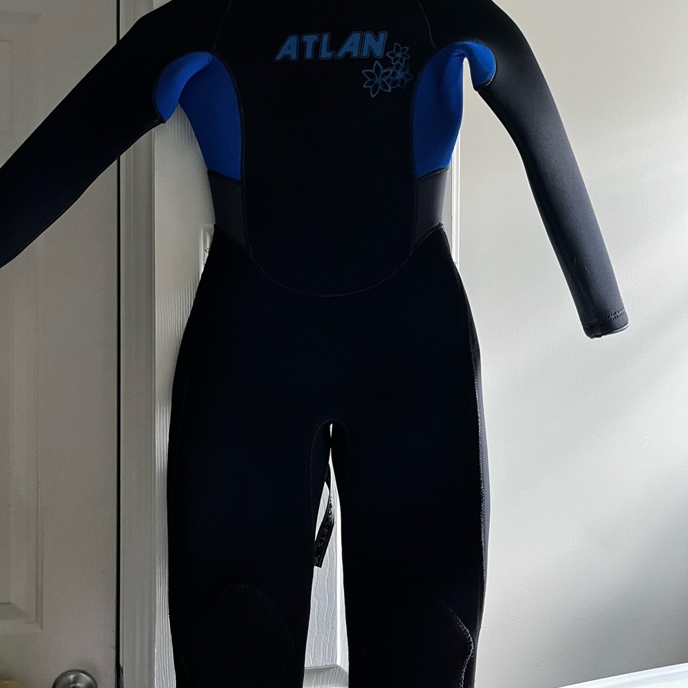 Black and Blue Full-Body Swim Wetsuit